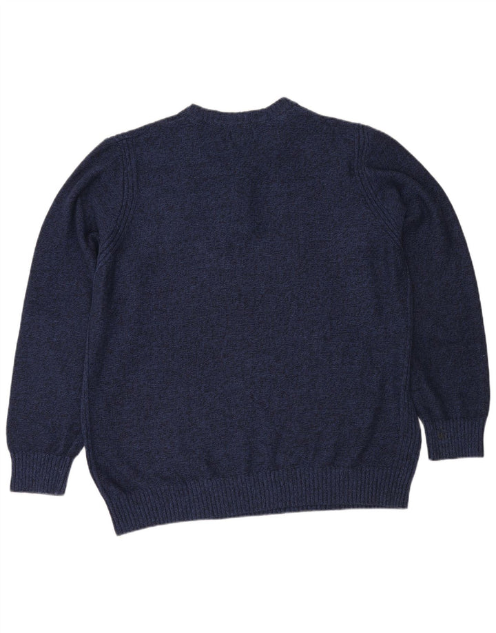 L.L.Bean Herre Button Neck Sweater 2XL Navyblå Flecked Bomuld