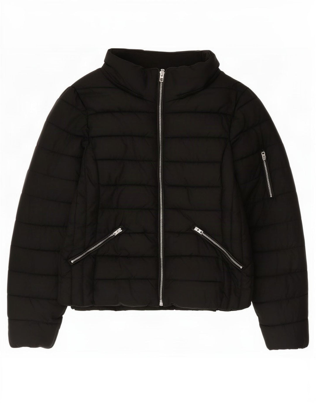 Zara Dame Trafaluc polstret jakke UK 16 Stor sort nylon