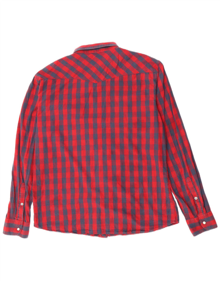 Lee Herre Slim Fit skjorte 2XL rød ternet bomuld