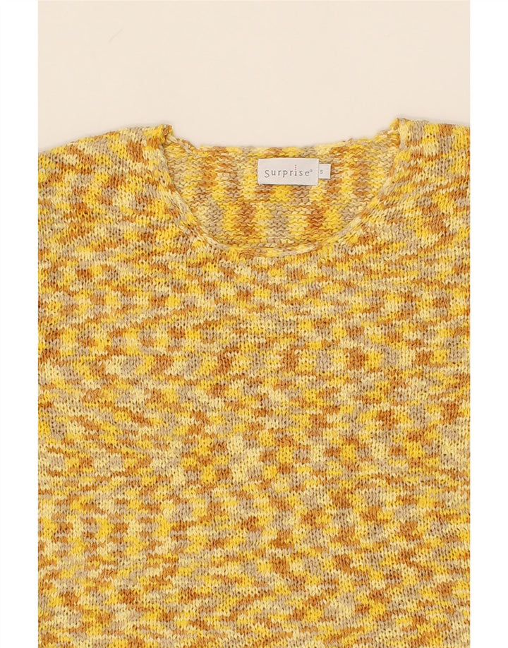 SURPRISE Womens Oversized Crew Neck Jumper Sweater UK 10 Small Yellow Vintage SURPRISE and Second-Hand SURPRISE from Messina Hembry 