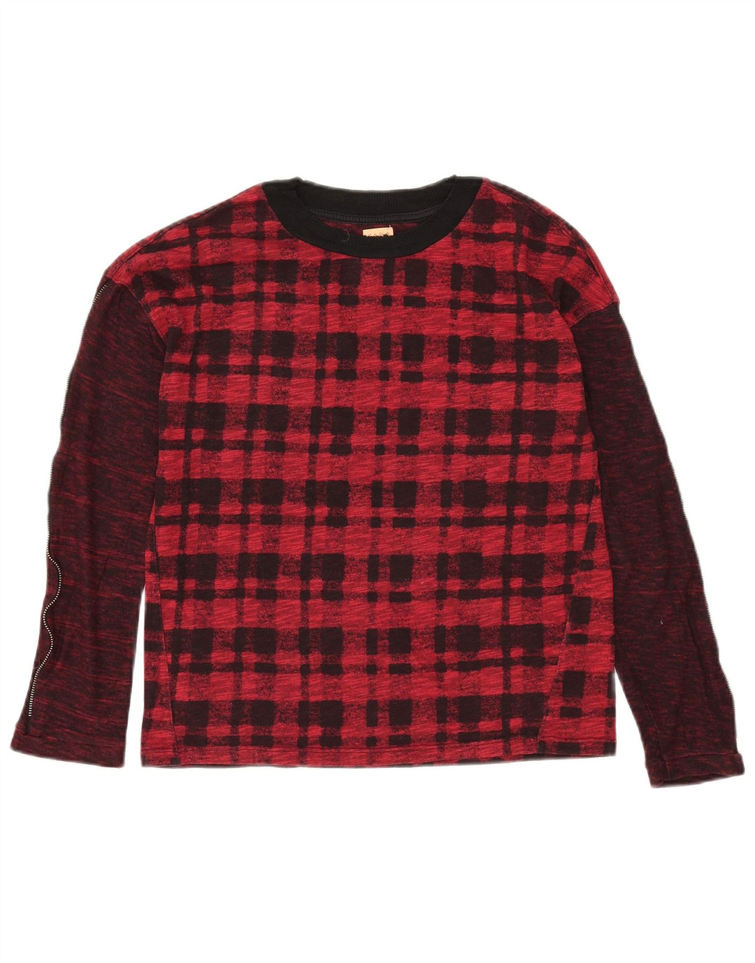 Zara Dame Trafaluc Top Langærmet UK 10 Lille Rød Plaid