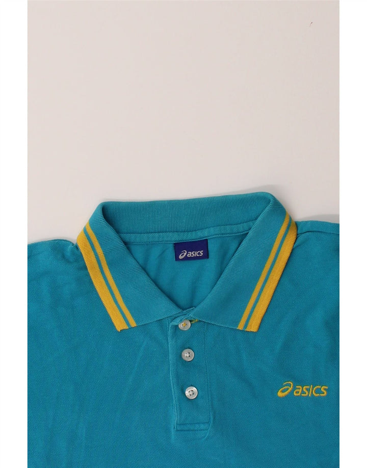 ASICS Mens Polo Shirt Large Blue Cotton Vintage Asics and Second-Hand Asics from Messina Hembry 