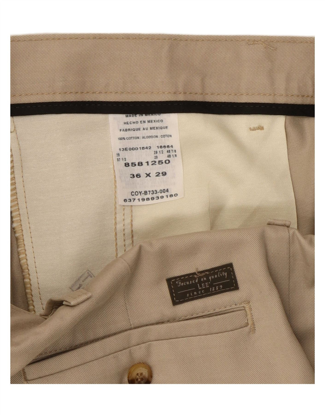LEE Herre Pegged Chino Bukser W36 L29 Beige Bomuld