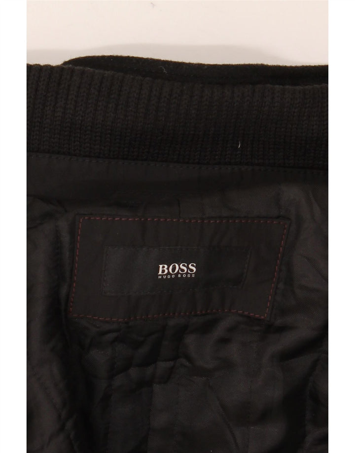 Hugo Boss Herre Overfrakke EU 56 3XL Sort Uld