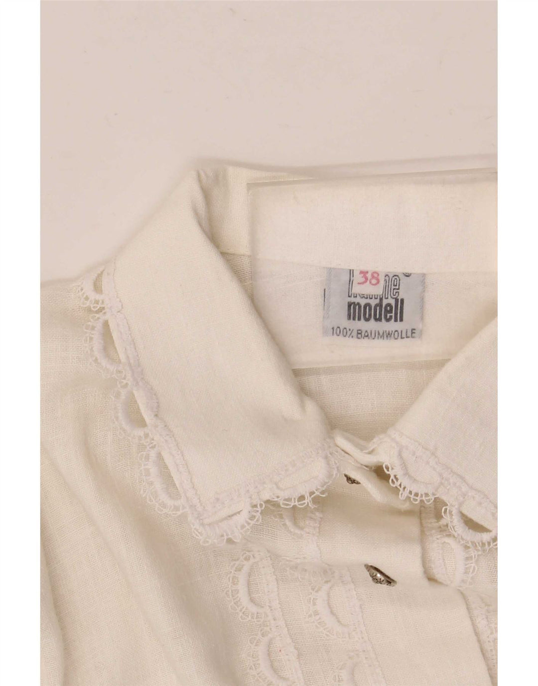 Hanne Modell Dame Shirt Bluse EU 38 Medium White Floral Cotton