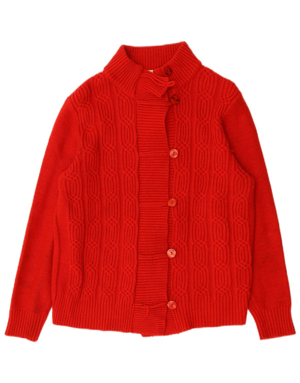 Vintage dame cardigan sweater UK 12 medium rød akryl
