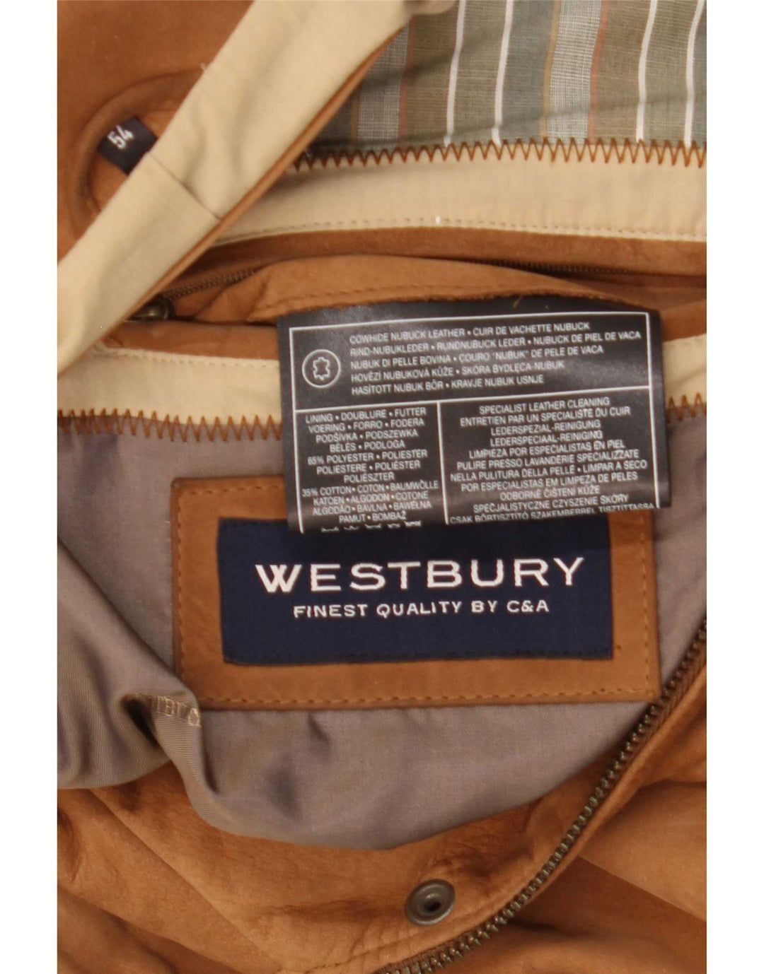 WESTBURY Bomberjakke i ruskind til mænd IT 54 2XL Beige Læder