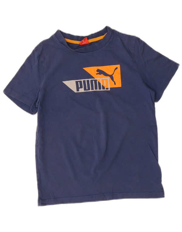 Puma drenge grafisk t-shirt top 11-12 år marineblå bomuld