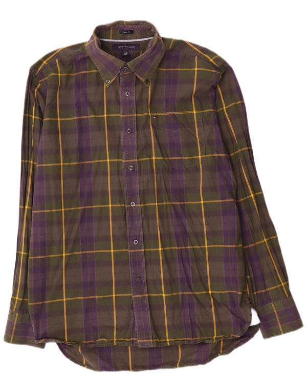 Tommy Hilfiger Mens Custom Fit Shirt Large Multicoloured Check Cotton