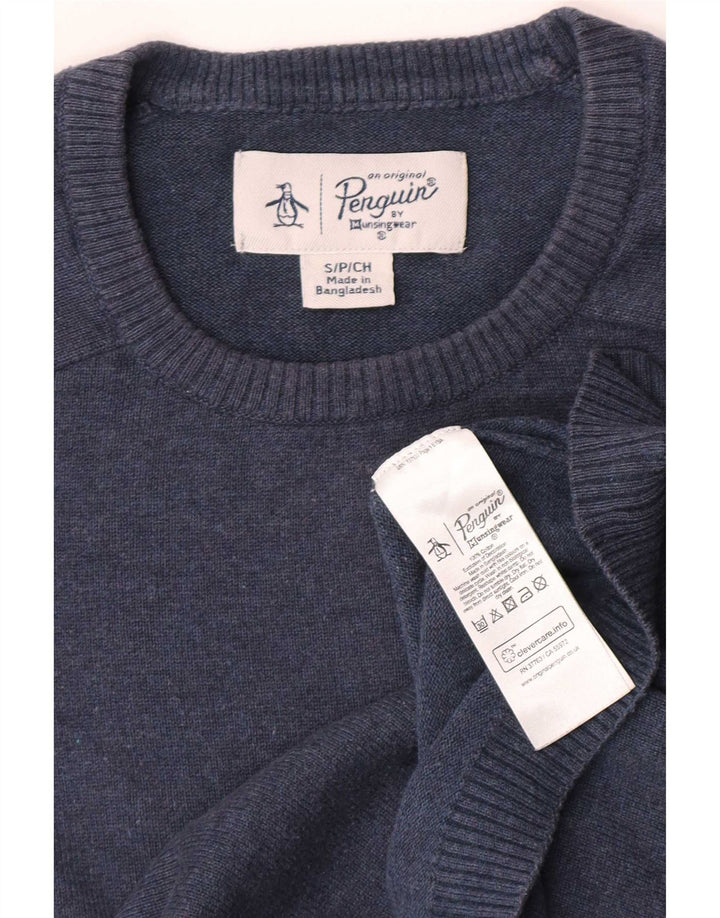 Penguin Herre Crew Neck Jumper Sweater lille blå bomuld