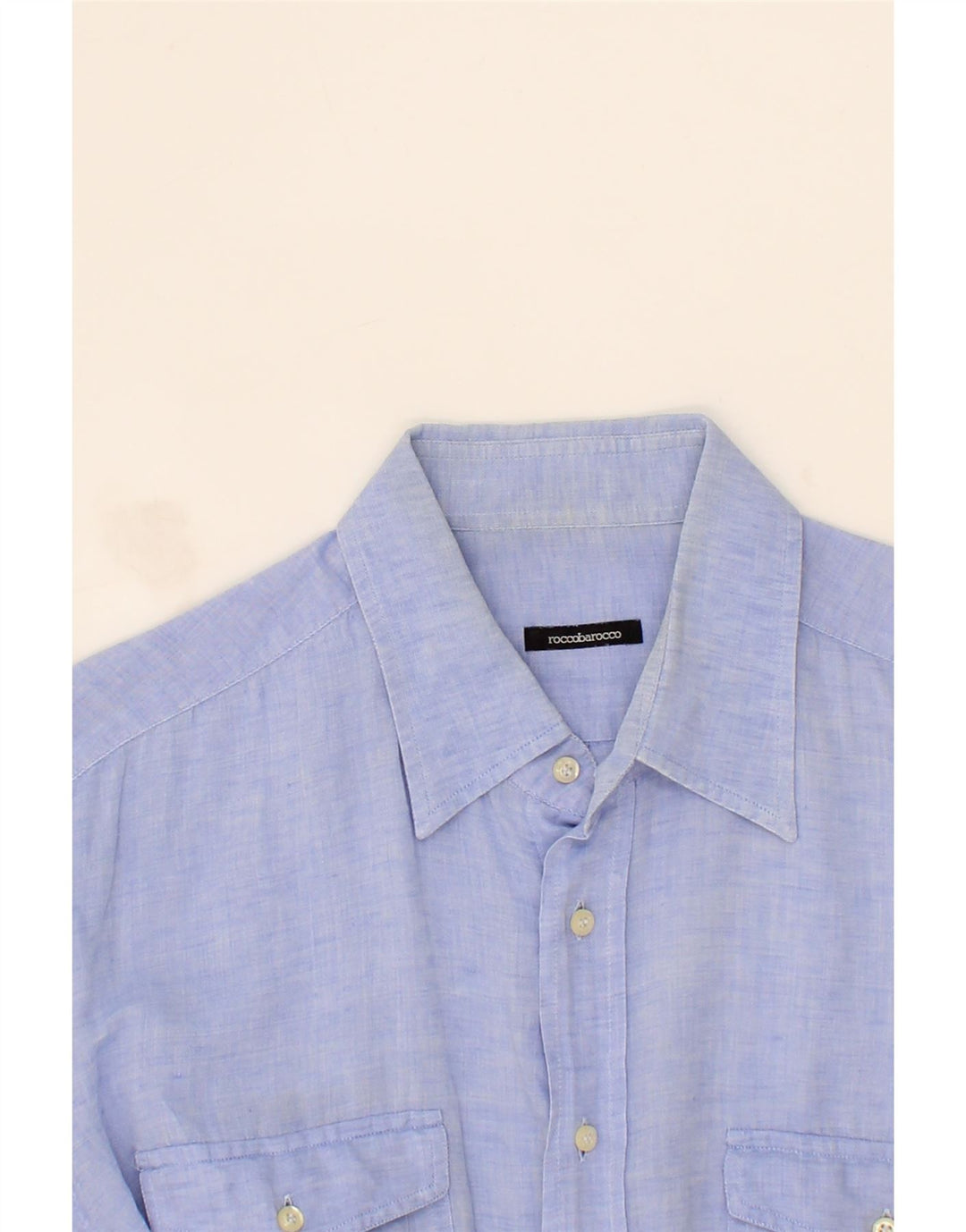 ROCCOBAROCCO Mens Shirt XL Blue Vintage Roccobarocco and Second-Hand Roccobarocco from Messina Hembry 