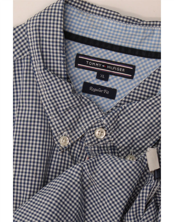 TOMMY HILFIGER Herre Regular Fit skjorte XL Marineblå Gingham