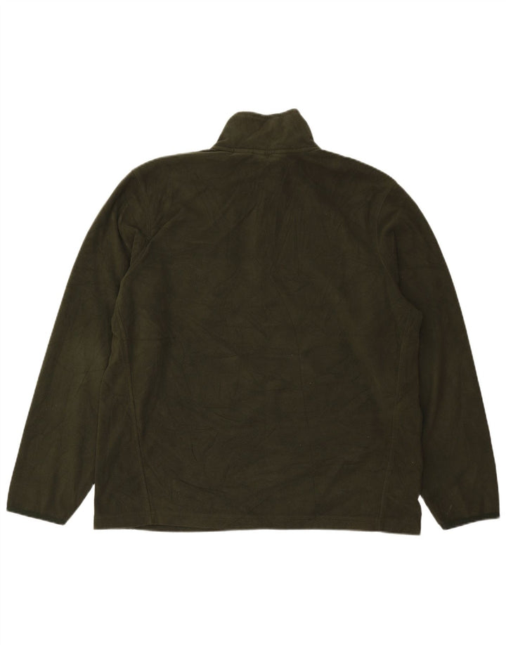 Eddie Bauer herre lynlås hals fleece jumper stor grøn polyester