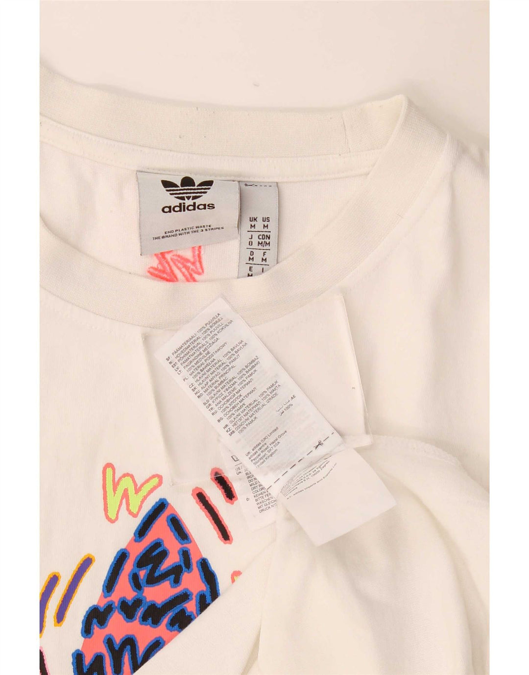 Adidas Grafisk T-shirt top til mænd Medium hvid bomuld