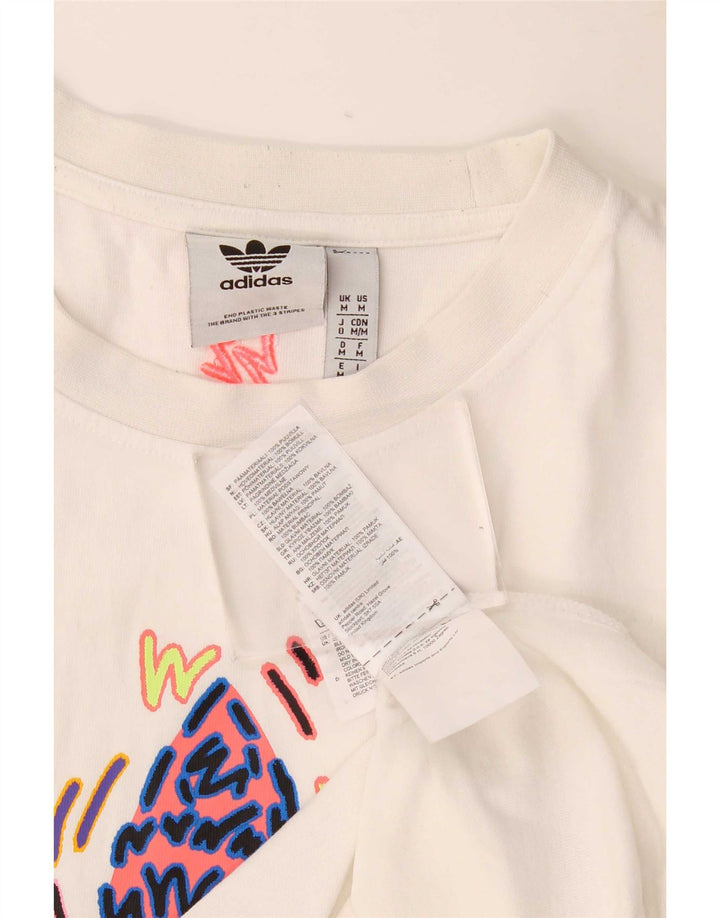Adidas Grafisk T-shirt top til mænd Medium hvid bomuld