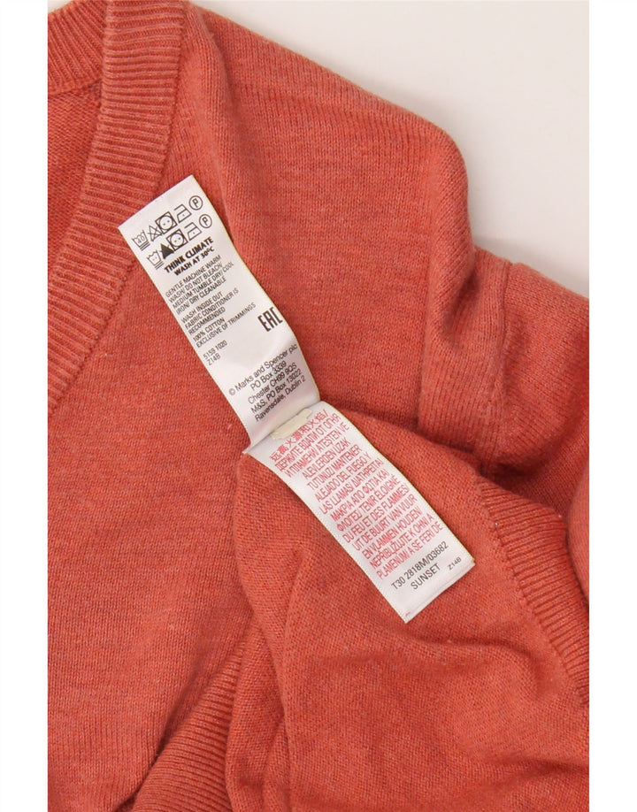 Marks & Spencer Herre V-hals sweater Stor Orange Bomuld