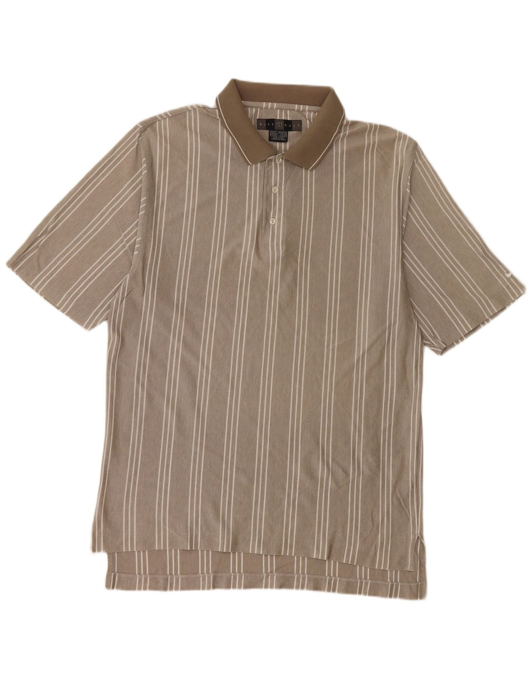 NIKE Poloskjorte til mænd UK 39/41 Medium beige stribet