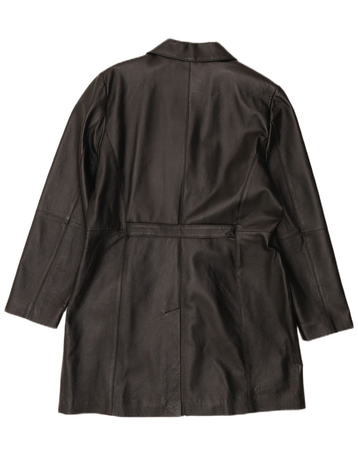 Vintage læderfrakke til kvinder UK 18 XL sort læder