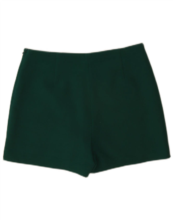 Zara Dame Højtalje Casual Shorts Medium W28 Grøn Polyester