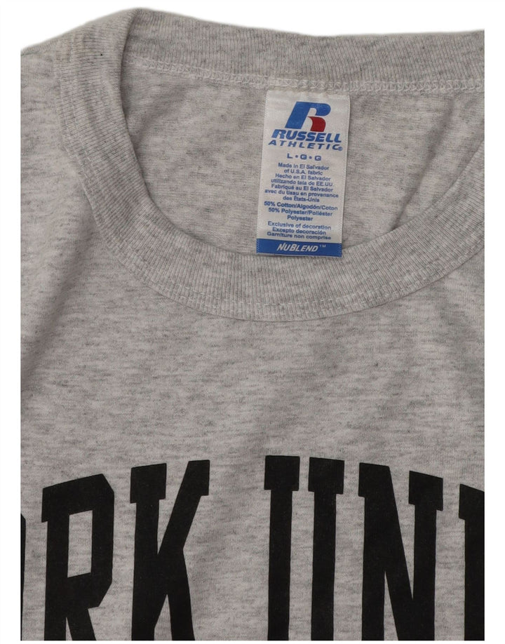 RUSSELL ATHLETIC Herre grafisk T-shirt Top Stor grå bomuld