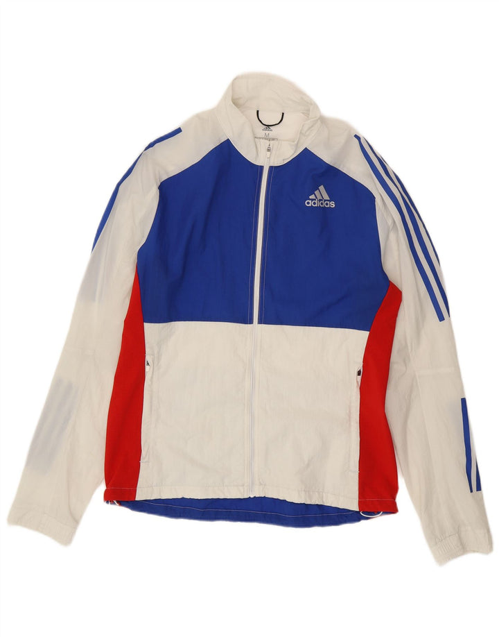 Adidas Løbetræningsdragt til mænd Topjakke Medium White Colourblock Nylon