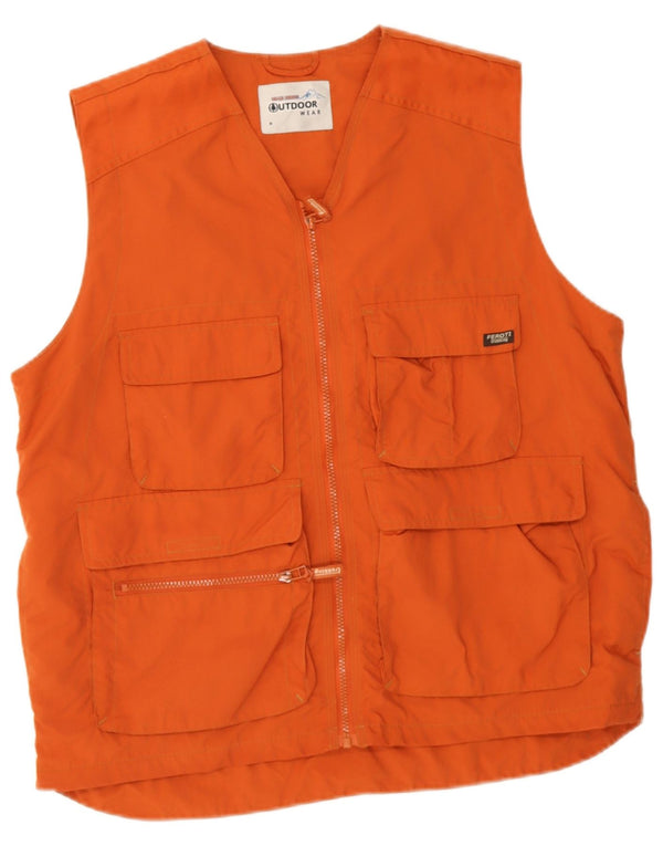 Giani Feroti Herre Utility Gilet UK 38 Medium Orange Polyamid