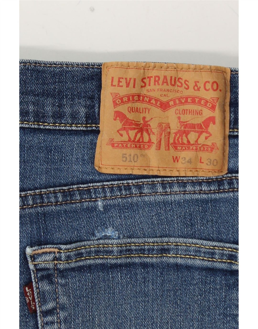 LEVI'S Herre 510 Skinny Jeans W34 L30 Blå Bomuld