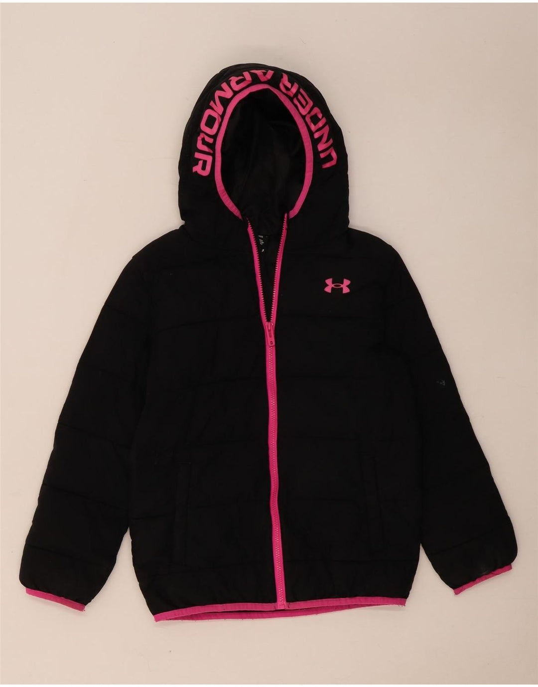 Under Armour piger grafisk polstret hættejakke 10-11 år sort polyester