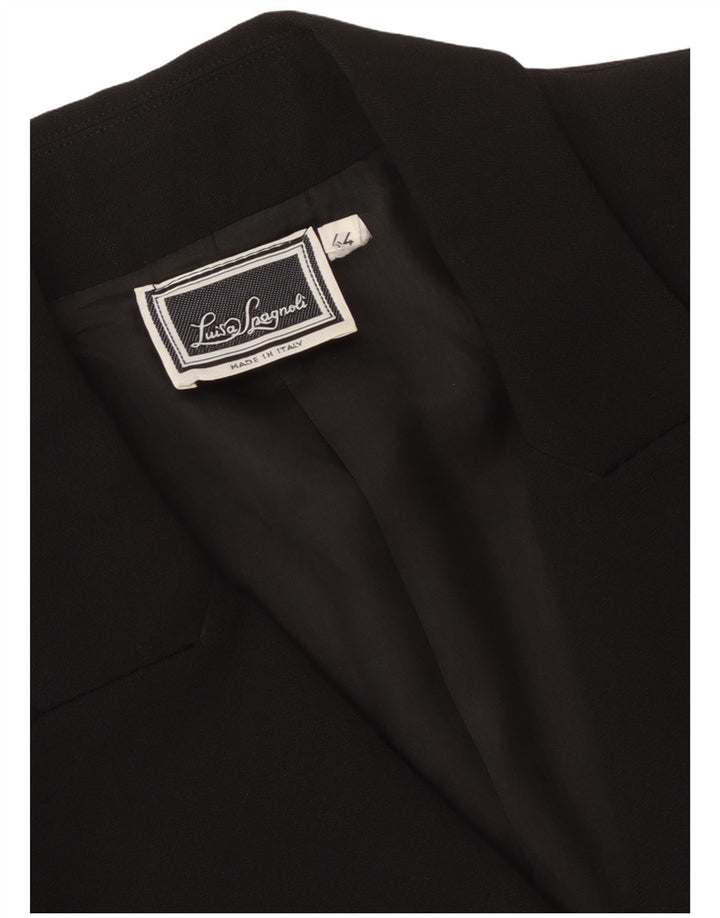 Luisa Spagnoli Dame Dobbeltradet Blazer Jacket IT 44 Medium Sort