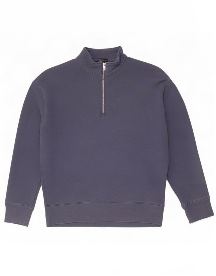Hollister Sweatshirt med lynlås til mænd, lille blå bomuld