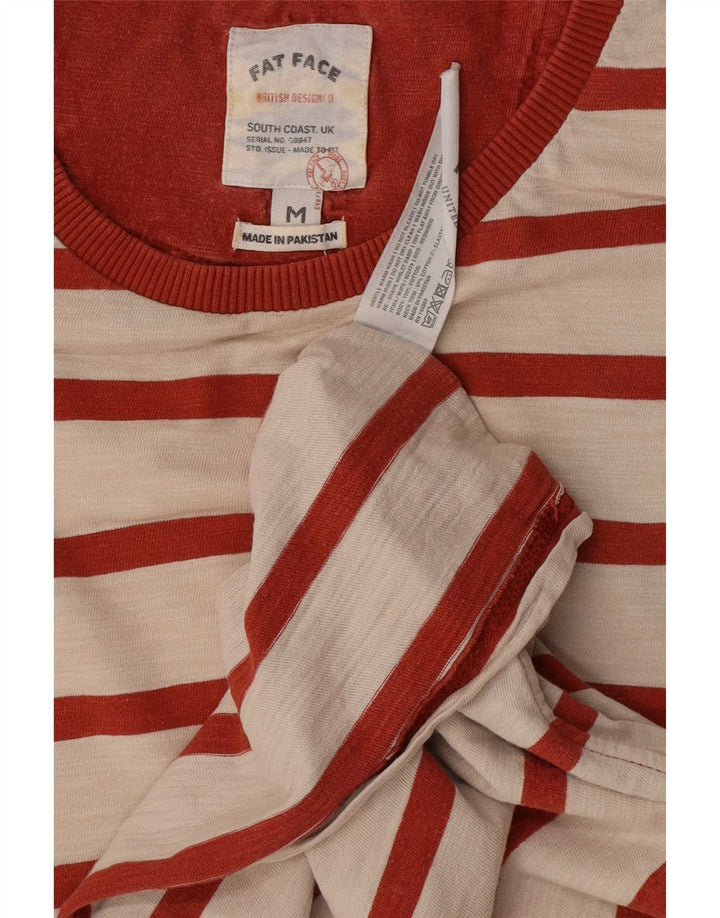 Fat Face Herre T-Shirt Top Medium Beige Stribet Bomuld
