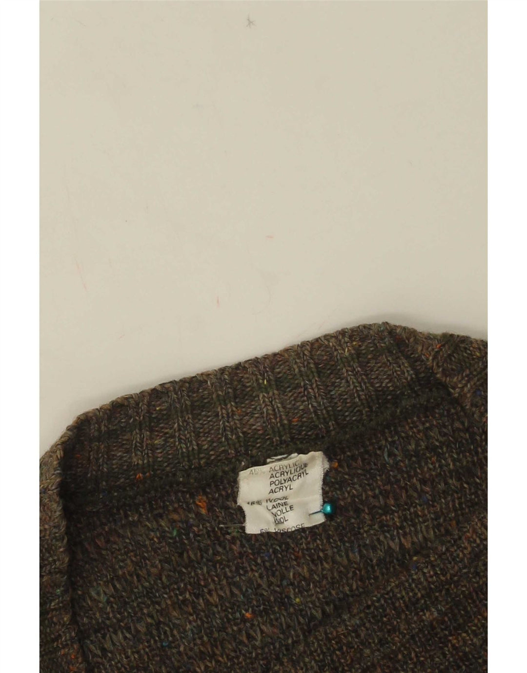 Vintage herre cardigan sweater IT 50 Medium Khaki Flecked Acryl