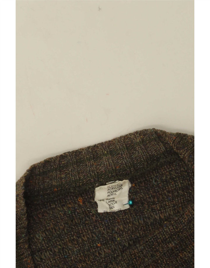 Vintage herre cardigan sweater IT 50 Medium Khaki Flecked Acryl