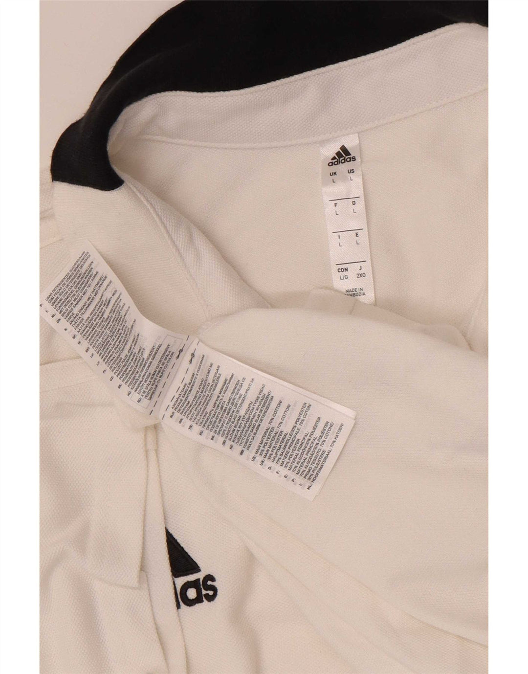 Adidas Polo Shirt til mænd, stor hvid bomuld