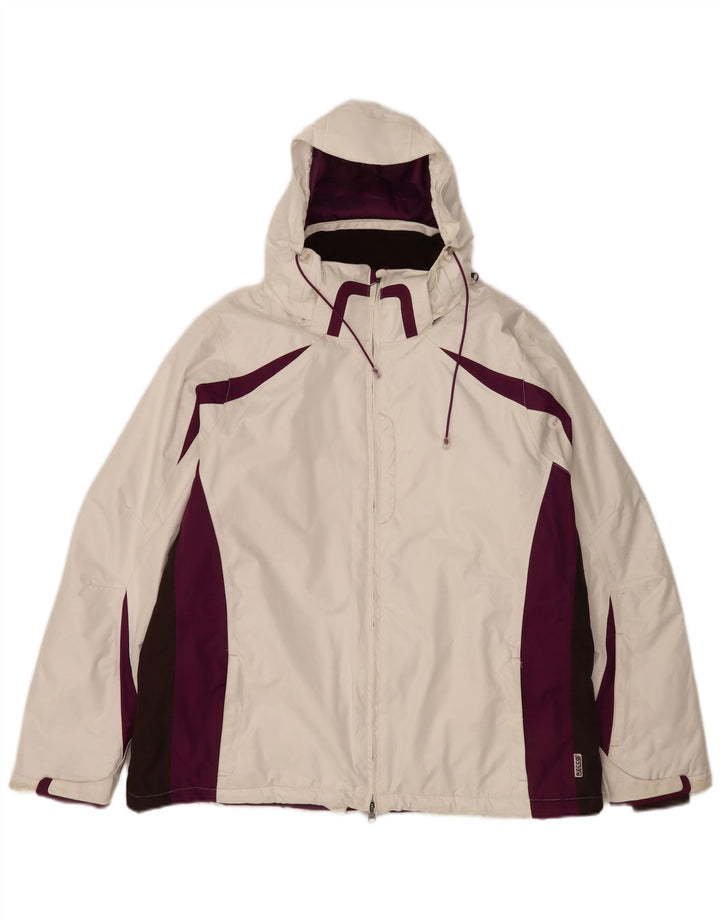 Alpine Herre Hætte Skijakke IT 50 Stor Hvid Colourblock Polyester