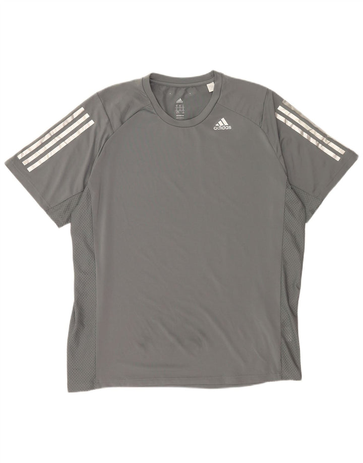 Adidas Herre Climacool T-Shirt Top XL Grå Polyester
