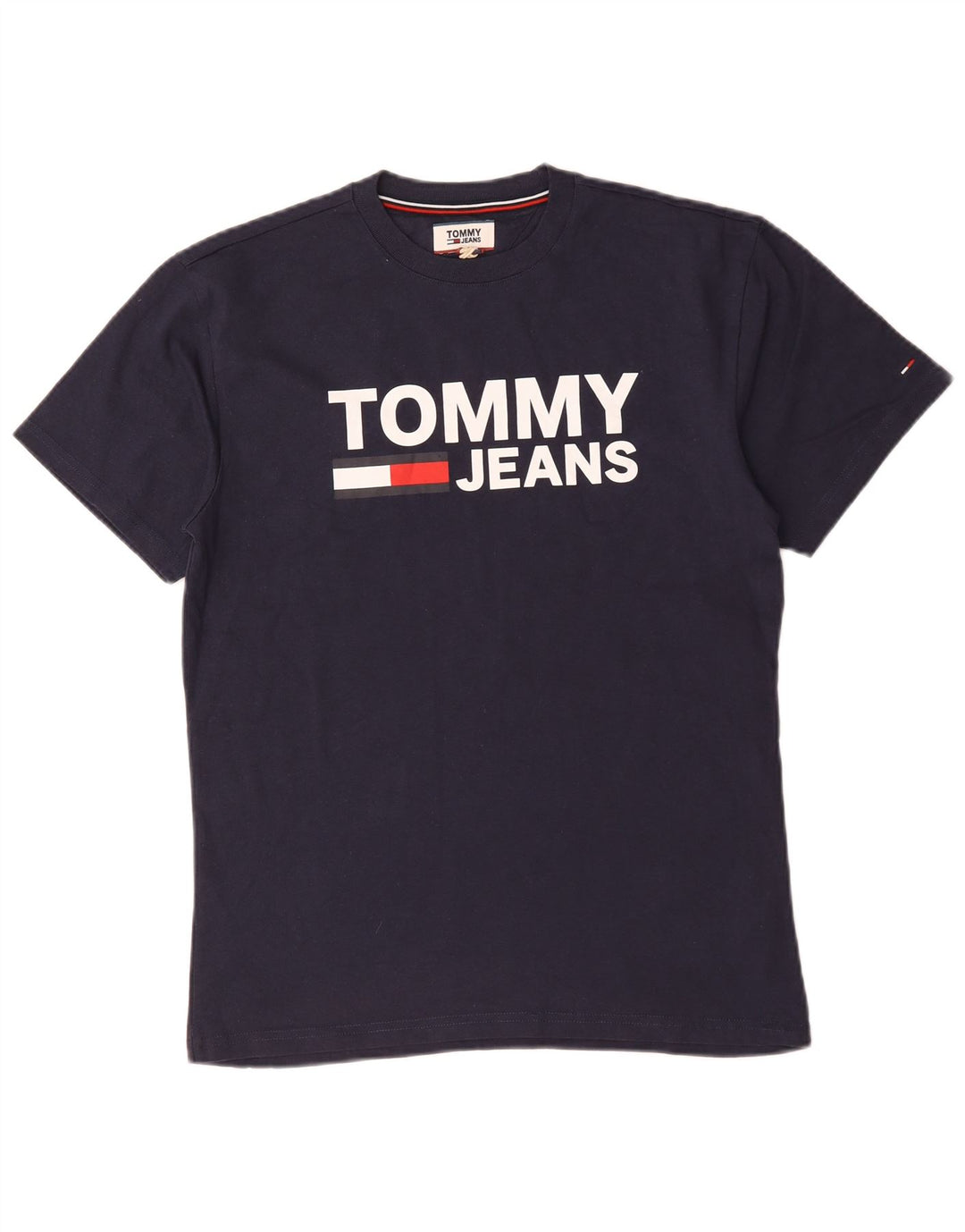 Tommy Hilfiger Herre grafisk T-shirt Top Medium Navyblå Bomuld