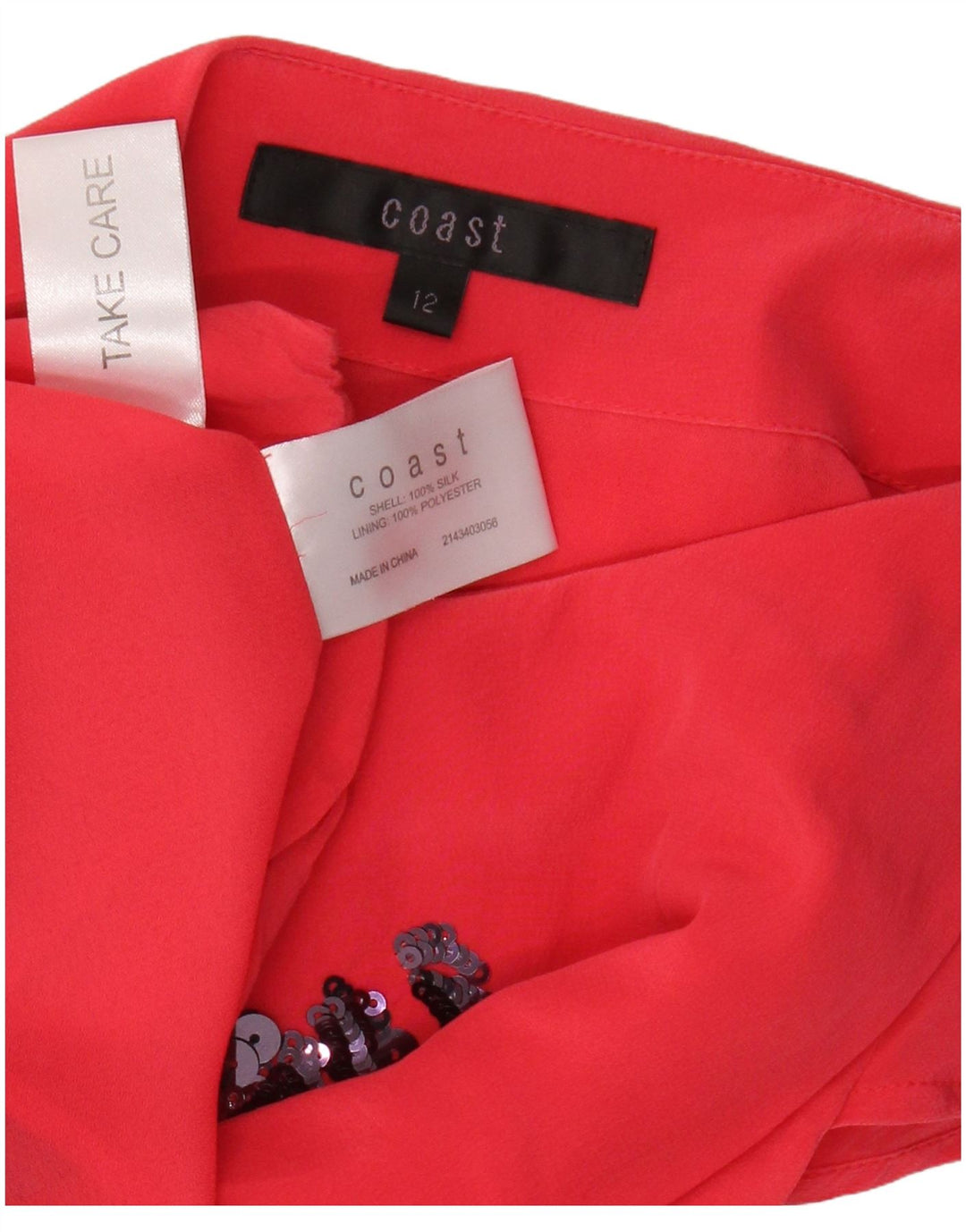 COAST Womens Sheath Dress UK 12 Medium Pink Floral Silke