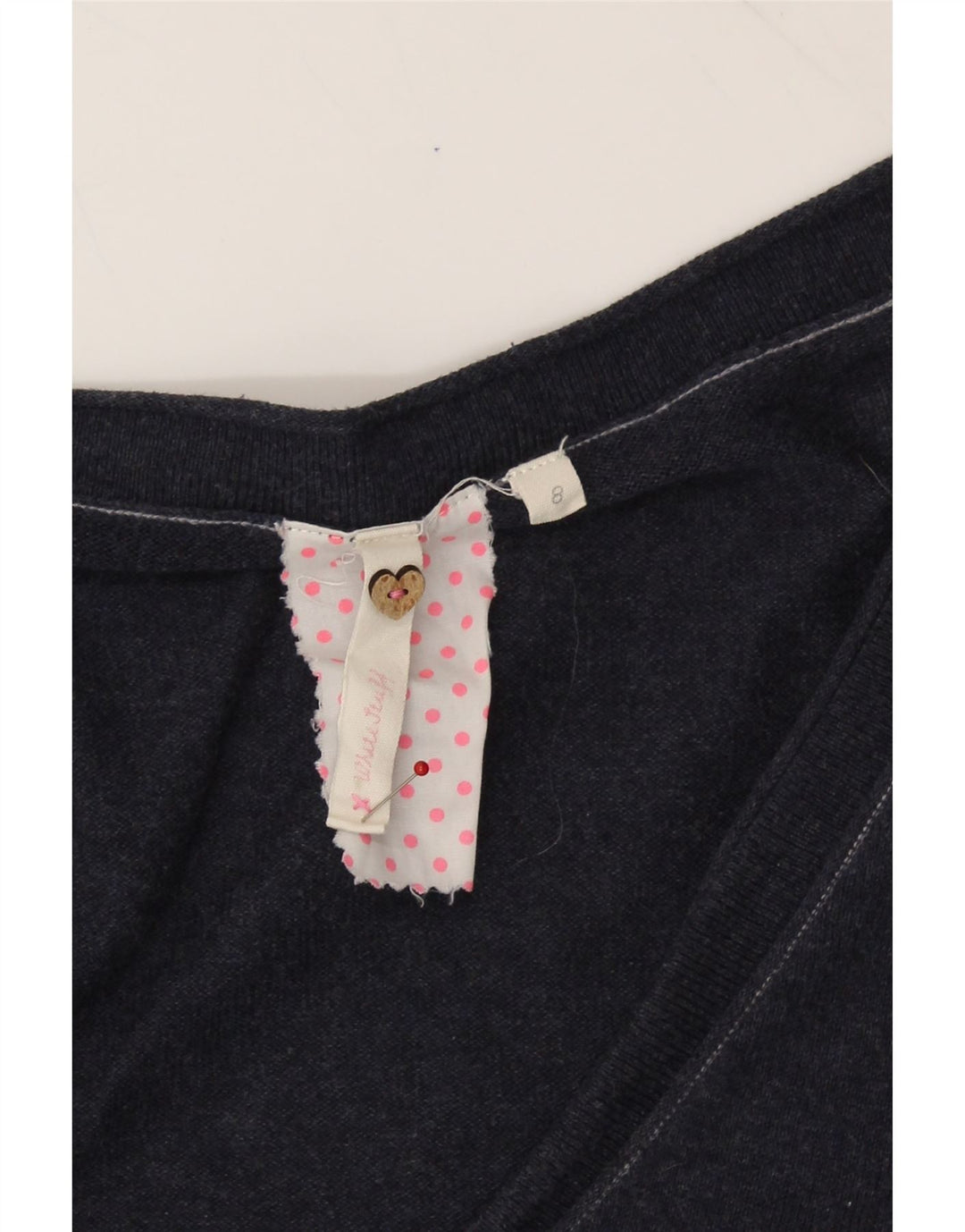 WHITE STUFF Womens Crop Cardigan Sweater UK 8 Small Navy Blue Vintage White Stuff and Second-Hand White Stuff from Messina Hembry 