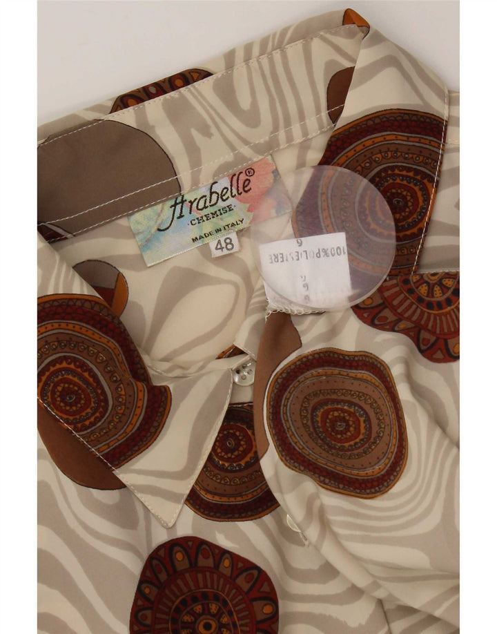 Vintage dameskjorte bluse IT 48 XL Flerfarvet geometrisk polyester