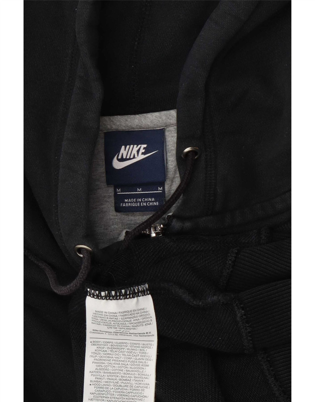 Nike hættetrøje med lynlås til mænd mellem sort bomuld