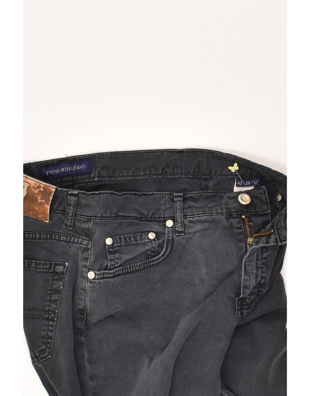 TRUSSARDI Womens Slim Jeans W27 L31  Black Cotton | Vintage Trussardi | Thrift | Second-Hand Trussardi | Used Clothing | Messina Hembry 