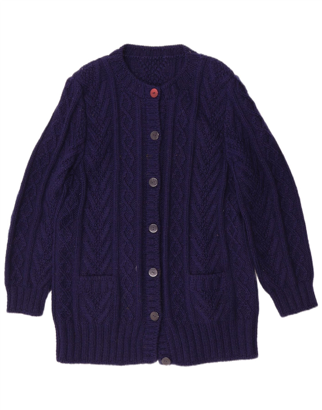 Vintage dame cardigan sweater UK 16 Large Navy Blue