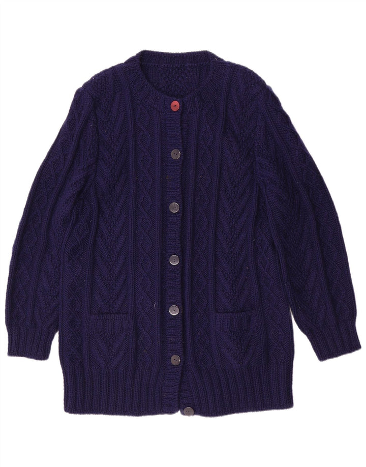 Vintage dame cardigan sweater UK 16 Large Navy Blue
