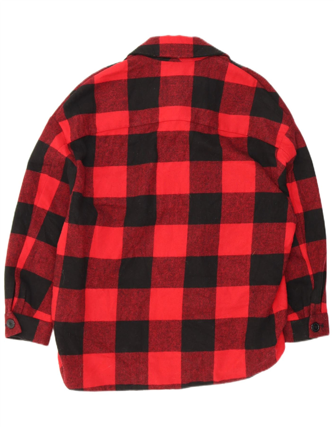 ZARA Womens Oversized 3/4 Sleeve Flannel Shirt UK 6 XS Red Check Polyester
