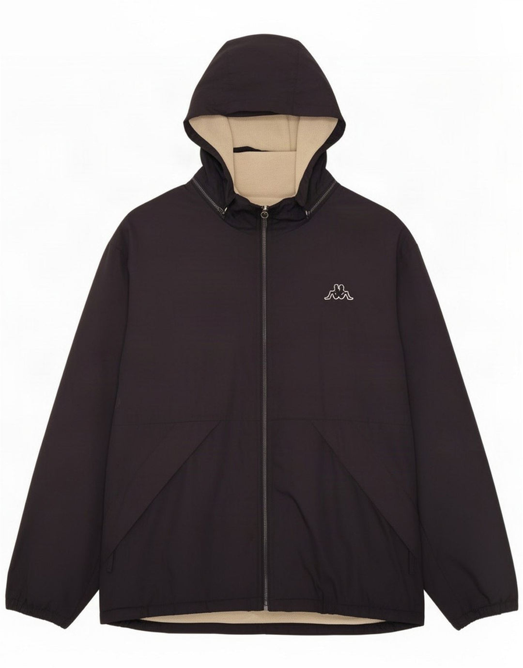 Kappa Herre Hooded Windbreaker Jacket UK 36 Small Navy Blue Polyester