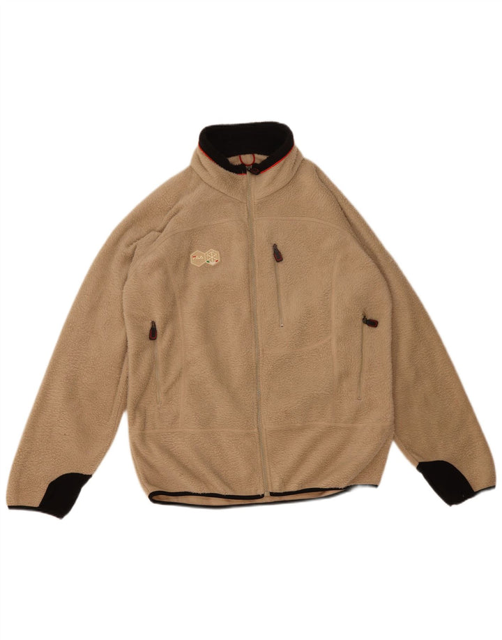 Fila Herre Fleece Jumper Stor Beige Colourblock Polyester