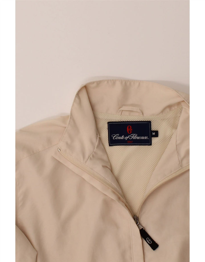 CONTE OF FLORENCE Womens Tracksuit Top Jacket UK 14 Medium Beige Polyester Vintage Conte of Florence and Second-Hand Conte of Florence from Messina Hembry 