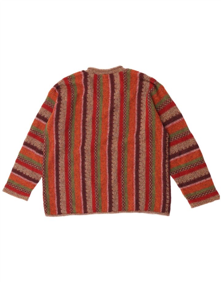Esprit Herre V-hals sweater Stor flerfarvet stribet uld