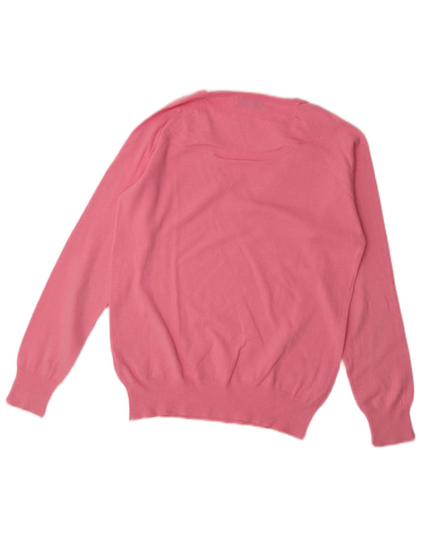 Zara Dame V-hals sweater UK 18 XL Pink Bomuld